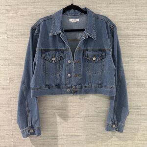 Cropped Jean Jacket Large Re/done Button Up Denim Core
